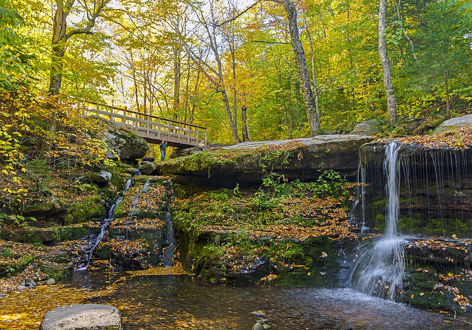 Diamond Notch Falls in autumn